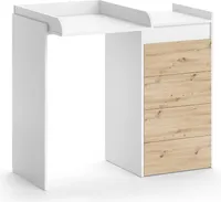Vicco Waschmaschinenschrank Alf, 116 x 98 cm mit 4 Schubladen, Weiß/Eiche