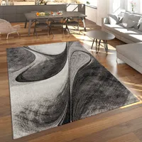 Wohnzimmer Teppich Kurzflor Mit Abstraktem