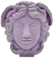 Steinfigur Steinguss Gartenfigur Medusa Kopf frostfest Gartendeko lila