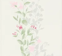 A.S. Création kvetinová tapeta Blooming floral wallpaper netkaná tapeta zelená ružová sivá 10,05 m x 0,53 m