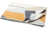 Fussenegger Baumwoll-Decke kbA GOTS flächiggrafisch goldgelb 150/200cm