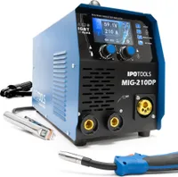 IPOTOOLS 210DP Synergic MIG MAG Schweißgerät Schutzgas PULS Inverter IGBT LCD