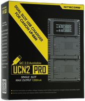 2-fach-USB-Ladegerät Nitecore UCN2 PRO für Canon Kamera-Akkus für z.B. EOS 5D Mark IV, Typ LP-E6N