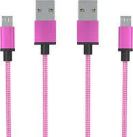 2x 2m Micro USB Ladekabel Set | Daten für Handy Tablet Samsung PS4 Xbox ROSEGOLD
