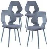 2er 4er Set Design Stühle Esszimmerstühle Küchenstühle Wohnzimmerstuhl Bürostuhl Kunststoff  , Menge:4 St.;Farbe:Grau / Grau