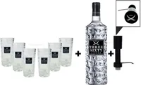 Three Sixty Set Geschenkset ? Three Sixty Wodka Vodka 3L 3000ml (37,5% Vol) + Pumpe + 6x Shotgläser Glas 2 und 4cl geeicht- [Enthält Sulfite]