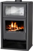 Victoria 05 Modena F Holzofen / Kaminofen /Feuerstätte mit 11,5 kW Leistung, Edelstahl-Backofen und externer Luftzufuhr