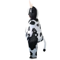 FGASAD Schwarz-weiße Kuh Aufblasbarer Anzug Aufblasbares Kostüm Lustig Festlicher Tag Halloween Verkleidung Anzug Kundenbetrieb 4 AA Batterie Geeignet für Höhe 4,9-6,6FT 