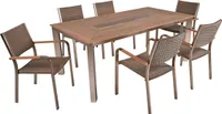 Garden Pleasure Sitzgruppe Florence, champagner Kunststoff, Metall, 7-teilig