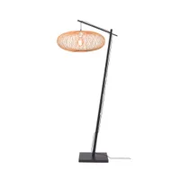 GOOD&MOJO - Stehleuchte Cango - Bambus Schwarz/Natürlich - 80x60x176cm für Wohnzimmer, Schlafzimmer