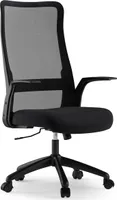 Ergonomická kancelářská židle Sense7 Juno, kancelářská židle s bederní opěrkou, výškově nastavitelná kancelářská židle, černá