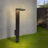 Ledvion - LED-Solar-Stehleuchte Außenbereich + Bewegungssensor Schwarz, IP44, 0,5W, 3000K, Dämmerungsschalter, Energieeffizient