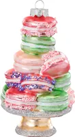 Christbaumschmuck Glas Macaronturm 14.5cm bunt