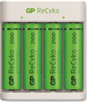 GP USB Ladegerät E411 inkl. 4x 2100mAh NiMH-Mignon-Akku