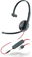 Plantronics Headset Blackwire C3215 monaural | USB & 3,5 mm | Schwarz