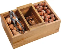 KESPER Nussschale mit Nussknacker, eckig,  Akazie, 25 x 16 x 10 cm 28630
