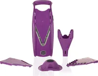 Börner V5 Gemüsehobel Starter Set  Julienneschneider Gurkenhobel Pommesschneider Scheibenschneider Gemüsereibe vegan, Farbe:Violett