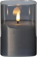 LED svetlo vetra plameň dym čierne sklo batérie časovač 12,5x9cm