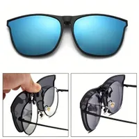 GKA Aufsatz Clip on echt polarisiert blau verspiegelt Überbrille Sonnenbrillenaufsatz Brillenaufsatz Sonnenbrille klappbar