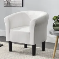 [en.casa] Sessel 70x70x58cm Weiß Kunstleder