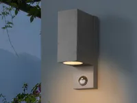 Trio Lighting Außenwandleuchte Roya 2flg Sensor eckig anthrazit Lampe Leuchte