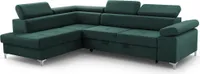 Ecksofa Sofa Couch Schlaffunktion 280cm/80cm/205cm grün Bettkasten MADRYT Polstermöbel (VENA 4) LINKS