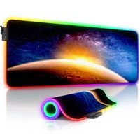 CSL RGB Gaming Mauspad, Gaming Mauspad - 800 x 300 mm XL Mousepad - LED Multi Color, Stars & Mars