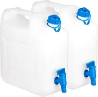 BigDean 2X Wasserkanister 12l Trinkwasserbehälter, Trinkwasserkanister mit Hahn, Lebensmittelecht, geeignet für 10-12 Liter, -20 - +70 Grad Celsius Reisekanister