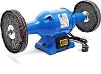 Wiltec Poliermaschine 750W mit 2 Polierscheiben Ø 200mm, 2950 U/min, Doppelschleifer mit robustem Gehäuse aus Guss und Standfuß