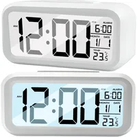 Digitaler Wecker LED Digital Digitaluhr Wanduhr Datum Temperatur 12h 24h USB 3D Alarm Clock Schlafzimmer Büro Dimmbar Zeit Uhr Weiss Retoo