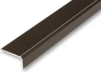 (16,60EUR/m) 44 x 23 x 1000 mm Treppenwinkel bronzefarben ungebohrt Treppenkantenprofil Treppenkante grob gerieft, stabil und rutschhemmend
