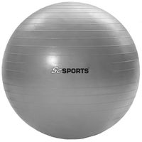 ScSPORTS® Gymnastikball - 65cm, mit Pumpe, bis 180 kg, Anti Burst, Rutschfest, Gummi, Silber - Fitnessball, Bürostuhl, Sitzball für Pilates, Yoga