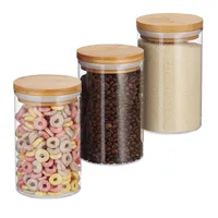 relaxdays 3er Set Vorratsdosen aus Glas 800 ml
