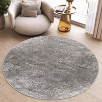 Koberec okrúhly obývacia izba spálňa tmavosivá abstraktná 160 x 160 cm