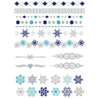 Oblique Unique Temporäre Klebetattoos Kinder Tattoo Set 42 Stk - Schneeflocken Winter
