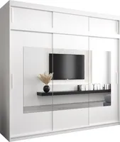 Kleiderschrank, Schiebetürenschrank Schlafzimmer, Schrank mit Spiegel TORINO 250 mit Aufsatz, Höhe 240 cm