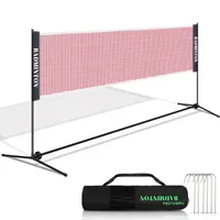 TolleTour Badmintonnetz 510cm breit Tennisnetz Federballnetz Volleyballnetz Tragbares Trainingsnetz Höhenverstellbar mit Tragetasche