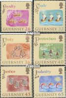 Briefmarken GB - Guernsey 2004 Mi 1012C-1017C (kompl.Ausg.) gezähnt 14 : 13 1/4 postfrisch Britische Krone
