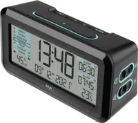 TFA Dostmann 60.2562.01.GB Funk Wecker Schwarz, Hellblau Alarmzeiten 2 (60.2562.01.GB)