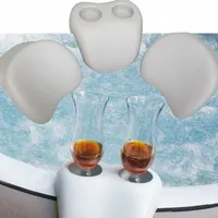 2 Nackenkissen+Getränkehalter SET Mspa Whirlpool Premium Kopfkissen Kopfstützen