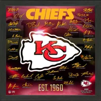 Kansas City Chiefs NFL Podpis Logo Obrázek 33x33cm
