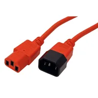 ROLINE Kabel síťový prodlužovací IEC320 C14 - IEC320 C13, 1,8m, červený (19.08.1520)