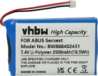 vhbw Akku Ersatz für ABUS FUBT50000 für Alarmanlage, Alarmsystem (2500 mAh, 7,4 V, Li-Polymer)