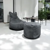LoungeMate Sitzsack mit Hocker - Grau