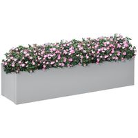 Outsunny Blumenkasten Pflanzkasten mit Entwässerungsloch für Balkon, Stahl