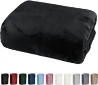 heimtexland ® Luxus Spannbettlaken Cashmere Touch Soft Spannbetttuch Nicky Plüsch Teddy Typ585 Schwarz 180 cm x 200 cm