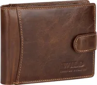 RFID echt Leder Portemonnaie Geldbörse Geldbeutel Herren Querformat Braun (5503)