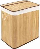 WohnDirect Wäschekorb mit Deckel BAMBOO Natur