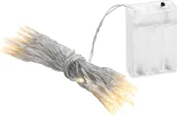 Lex Light LED Lichterkette 50 LEDs Ø3mm warmweiß 4,9m transparentes Kabel Batteriebetrieb