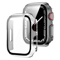 Schutzhülle Display PC Hülle+Schutzglas Case Für Apple Watch Series 8 / 7 45mm Transparent